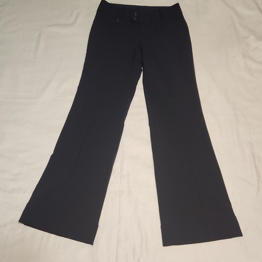 Banana Republic Wool Blend Jackson Fit Black Wide Leg Pants Sz 4